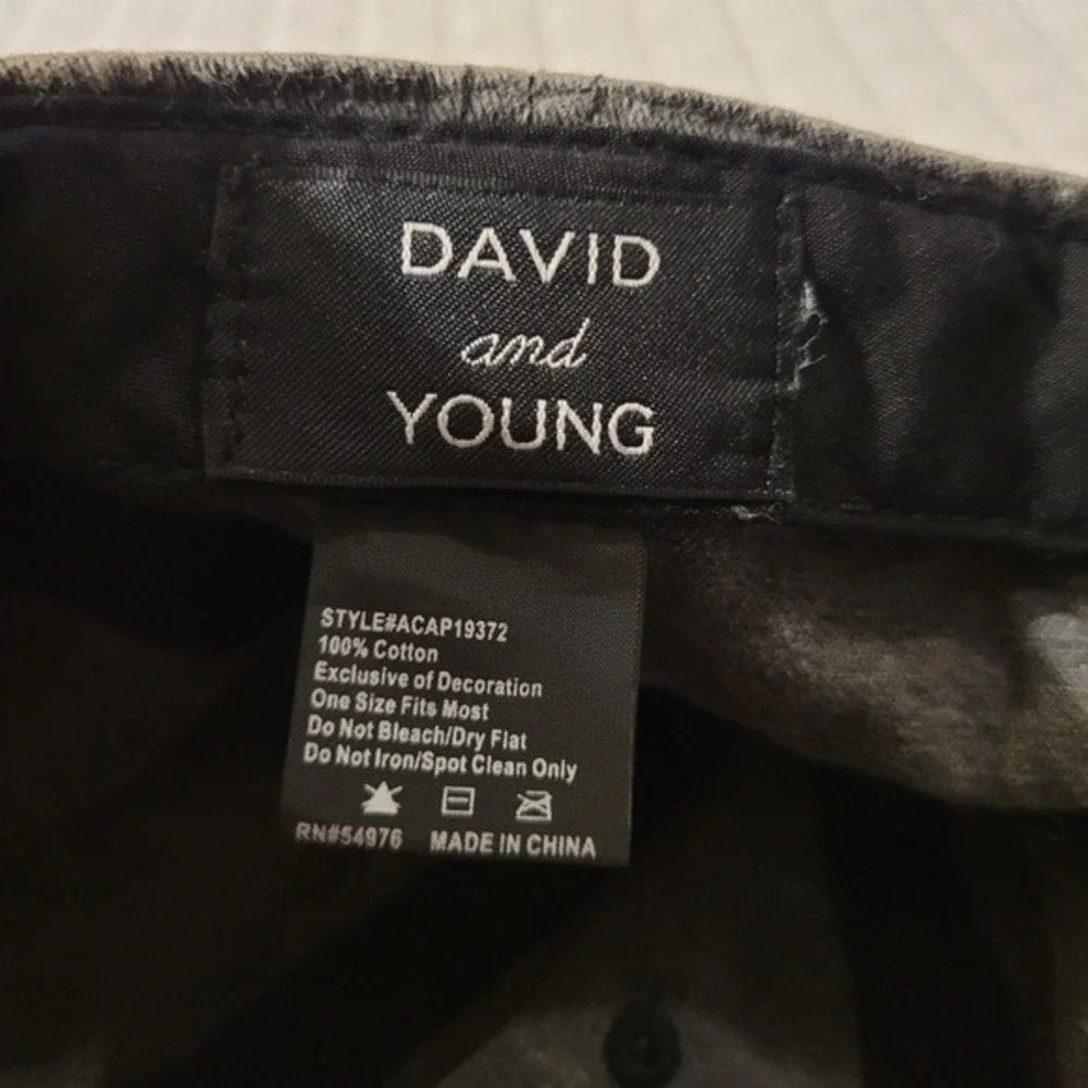David and Young Charcoal Gray Bad Hair Day Cap Distressed Casual Streetwear‎ Hat